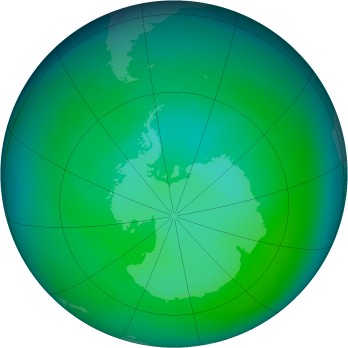 Antarctic ozone map for 2004-12